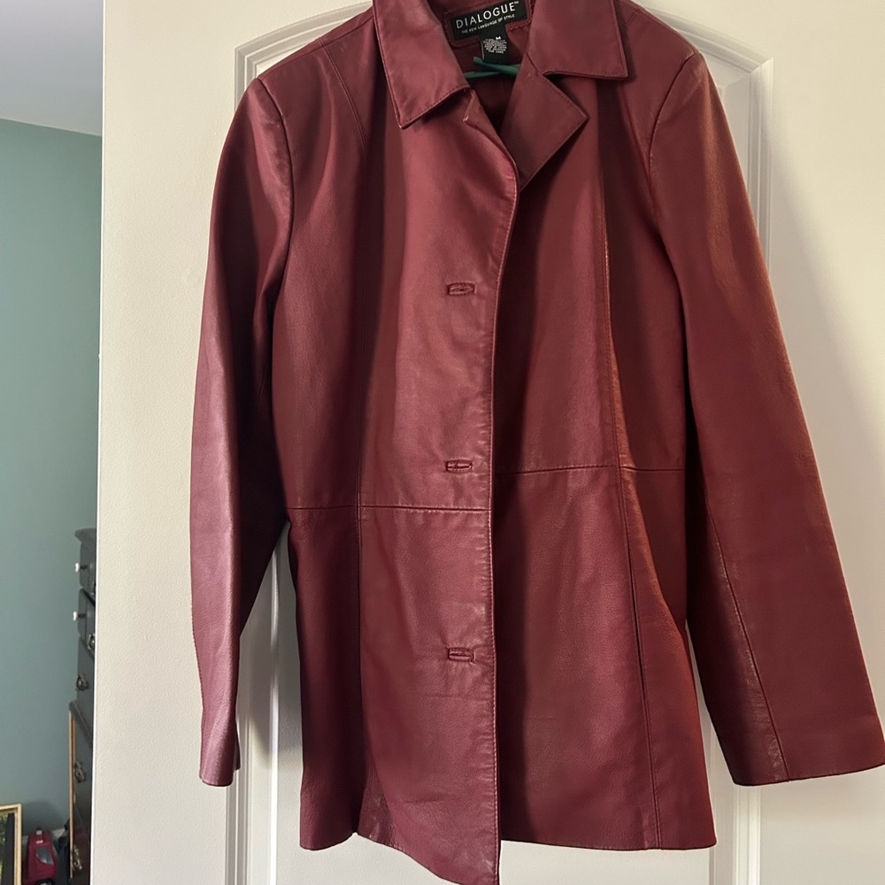 Dialogue Women's Deep Red Leather Jacket